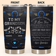 Load image into Gallery viewer, Personalized Stainless Steel Tumbler for Grandson Custom Message Gift