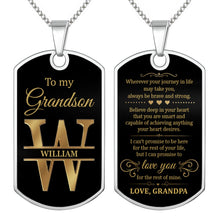 Load image into Gallery viewer, Personalized Dog Tag Necklace Custom Initials for Grandson