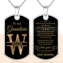 Load image into Gallery viewer, Personalized Dog Tag Necklace Custom Initials for Grandson