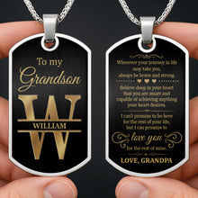 Load image into Gallery viewer, Personalized Dog Tag Necklace Custom Initials for Grandson