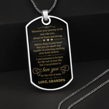 Load image into Gallery viewer, Personalized Dog Tag Necklace Custom Initials for Grandson