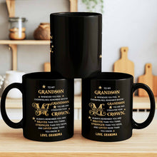 Load image into Gallery viewer, Personalized Black Mug Custom Gift for Grandson with Monogram Stars