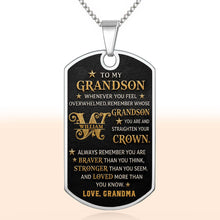 Load image into Gallery viewer, Personalized Dog Tag Necklace for Grandson Custom Name Gift