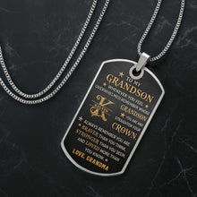 Load image into Gallery viewer, Personalized Dog Tag Necklace for Grandson Custom Name Gift