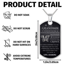 Load image into Gallery viewer, Personalized Stainless Steel Dog Tag Necklace for Grandson