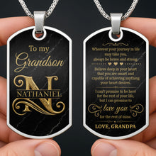 Load image into Gallery viewer, Personalized Dog Tag Necklace Custom Name Gift for Grandson