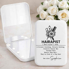 Load image into Gallery viewer, Personalized LED Pocket Mirror Custom Name for Hairstylists