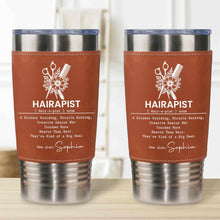 Load image into Gallery viewer, Personalized Leather Tumbler for Hairstylist Custom Name Gift