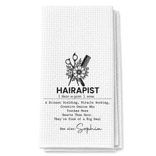 Load image into Gallery viewer, Personalized Kitchen Towel for Hair Stylist Gift | Funny Hairapist Design