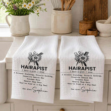Load image into Gallery viewer, Personalized Kitchen Towel for Hair Stylist Gift | Funny Hairapist Design