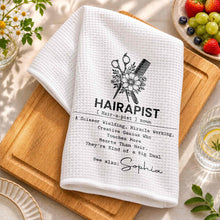 Load image into Gallery viewer, Personalized Kitchen Towel for Hair Stylist Gift | Funny Hairapist Design