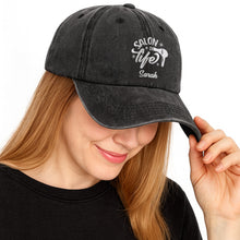 Load image into Gallery viewer, Personalized Washed Denim Cap Custom Name Gift for Stylist
