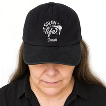 Load image into Gallery viewer, Personalized Washed Denim Cap Custom Name Gift for Stylist