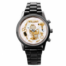 Load image into Gallery viewer, Personalized Custom Men's Watch with Name for Hair Stylist Gift