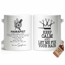 Load image into Gallery viewer, Personalized Hairapist Coffee Mug Custom Name Gift for Her