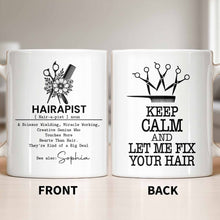 Load image into Gallery viewer, Personalized Hairapist Coffee Mug Custom Name Gift for Her