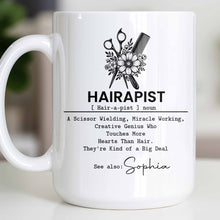 Load image into Gallery viewer, Personalized Hairapist Coffee Mug Custom Name Gift for Her