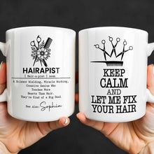 Load image into Gallery viewer, Personalized Hairapist Coffee Mug Custom Name Gift for Her