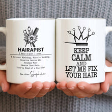 Load image into Gallery viewer, Personalized Hairapist Coffee Mug Custom Name Gift for Her
