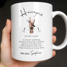 Load image into Gallery viewer, Personalized Ceramic Coffee Mug for Hairstylist Gift Idea