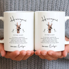 Load image into Gallery viewer, Personalized Ceramic Coffee Mug for Hairstylist Gift Idea