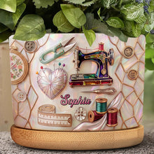 Load image into Gallery viewer, Personalized Ceramic Plant Pot with Custom Message for Crafters