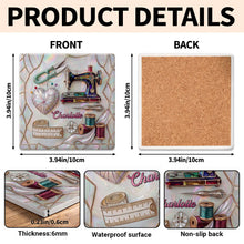 Load image into Gallery viewer, Personalized Ceramic Coaster Custom Design Gift for Mom