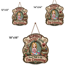Load image into Gallery viewer, Personalized Crochet Room Sign Custom Name Wooden Wall Decor