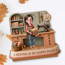 Load image into Gallery viewer, Personalized Wood Plaque Custom Sewing Machine Gift for Mom
