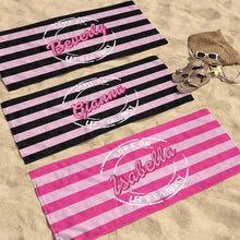 Load image into Gallery viewer, Personalized Microfiber Beach Towel Custom Name Gift for Her