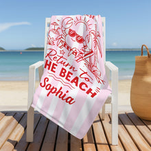 Load image into Gallery viewer, Personalized Microfiber Beach Towel Cute Crab Design Gift
