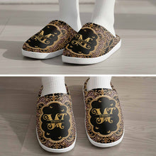 Load image into Gallery viewer, Personalized Leopard Pattern Slippers Custom Name Gift for Her