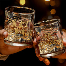 Load image into Gallery viewer, Personalized Whiskey Glass Custom Initial American Flag Gift for Dad