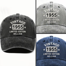 Load image into Gallery viewer, Personalized Washed Denim Cap Custom Name Gift for Dad