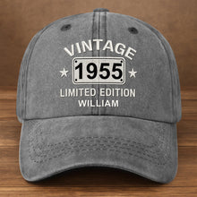 Load image into Gallery viewer, Personalized Washed Denim Cap Custom Name Gift for Dad