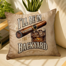 Load image into Gallery viewer, Personalized Cigar and Whiskey Pillow Custom Gift for Him