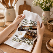 Load image into Gallery viewer, Personalized Kitchen Towel Custom Cigar Whiskey Gift for Him