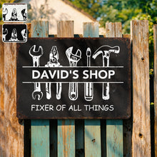 Load image into Gallery viewer, Personalized Metal Sign Custom Name Gift for Dad Handyman