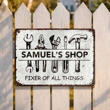 Load image into Gallery viewer, Personalized Metal Sign Custom Name Gift for Dad Handyman