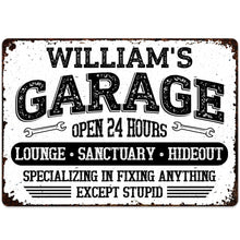 Load image into Gallery viewer, Personalized Metal Sign Custom Name Garage Decor Gift for Dad
