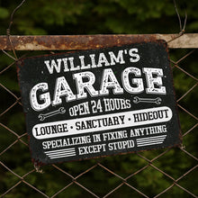 Load image into Gallery viewer, Personalized Metal Sign Custom Name Garage Decor Gift for Dad