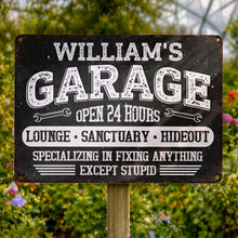 Load image into Gallery viewer, Personalized Metal Sign Custom Name Garage Decor Gift for Dad