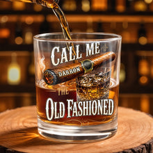 Load image into Gallery viewer, Personalized Custom Whiskey Glass Gift for Dad with Cigar Design