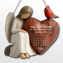 Load image into Gallery viewer, Personalized Metal Sign Custom Shape Heart Cardinal Gift