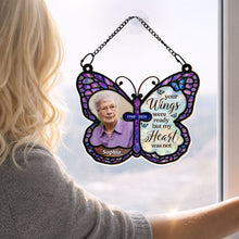 Load image into Gallery viewer, Personalized Butterfly Memorial Suncatcher Custom Photo Gift