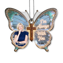 Load image into Gallery viewer, Personalized Butterfly Cross Photo Ornament Custom Gift for Family