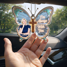 Load image into Gallery viewer, Personalized Butterfly Cross Photo Ornament Custom Gift for Family