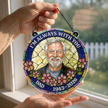Load image into Gallery viewer, Personalized Suncatcher Memorial Gift for Dad | Custom Flowers