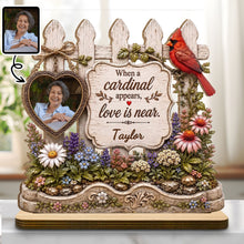 Load image into Gallery viewer, Personalized 2-Layer Wood Plaque Custom Name Cardinal Gift