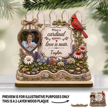 Load image into Gallery viewer, Personalized 2-Layer Wood Plaque Custom Name Cardinal Gift